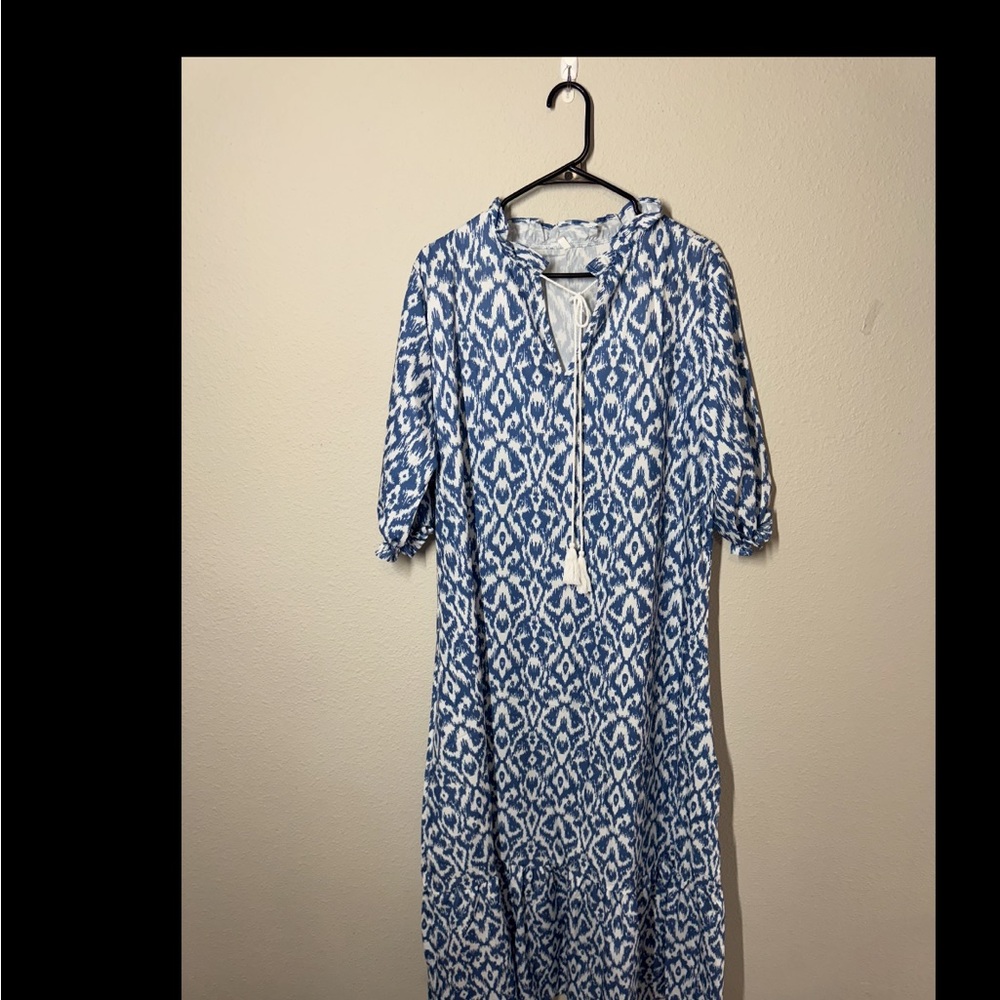Blue Patterned Women's Dress
